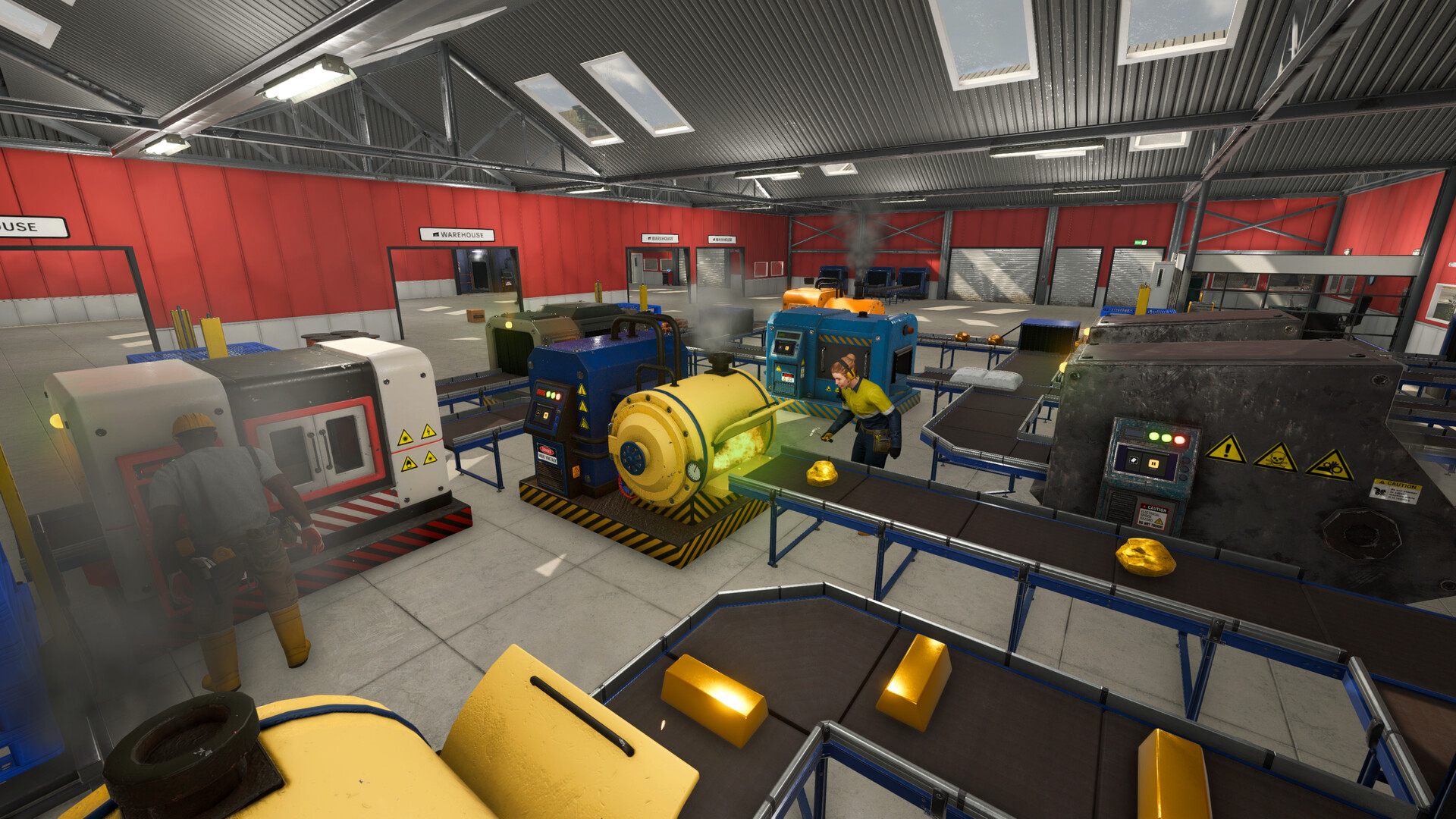 Ore Factory Squad production line with conveyors and factory machinery