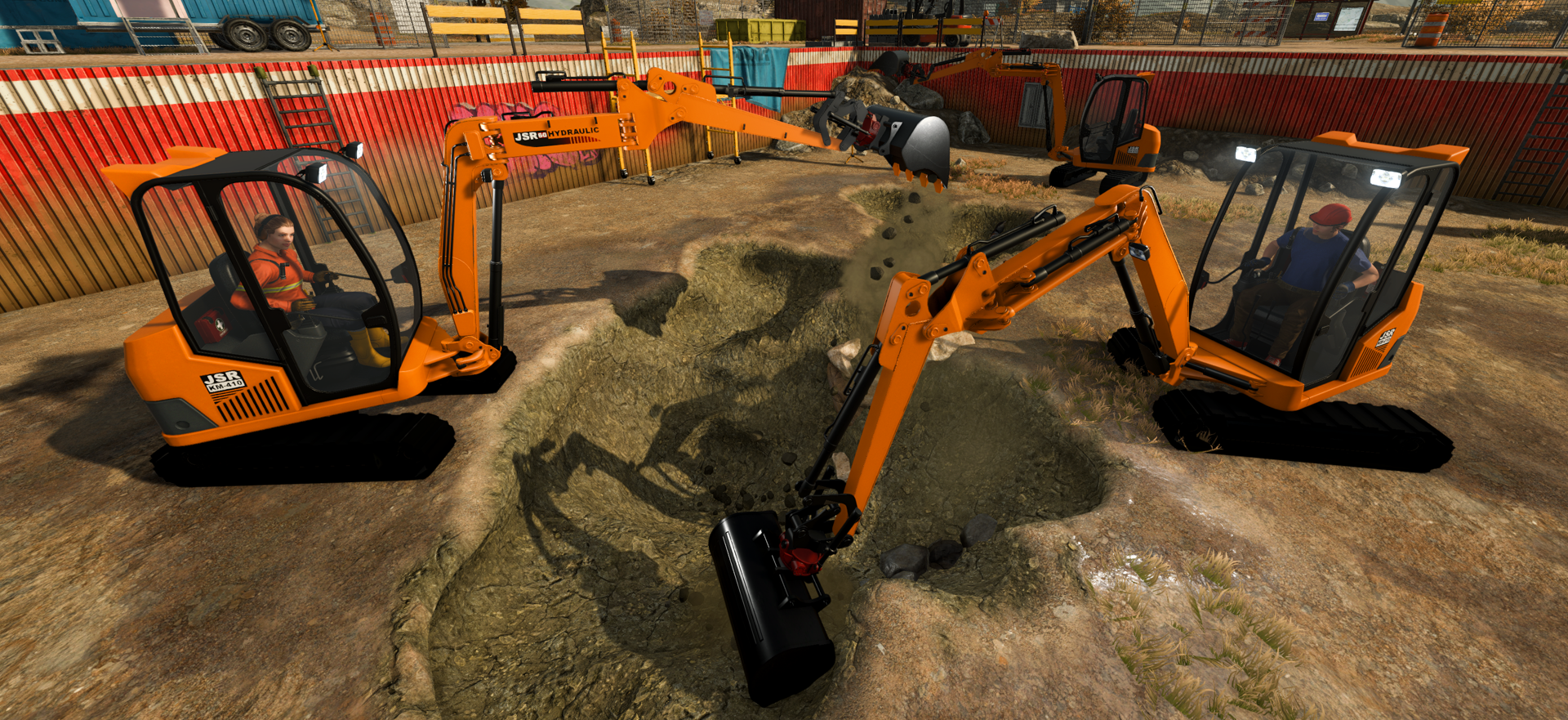 Official Mini Excavators at a dig site